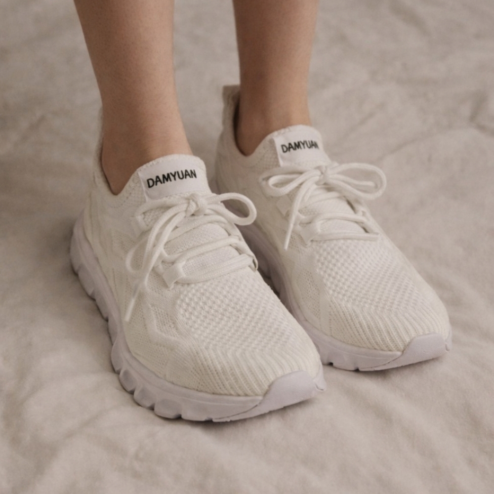 Damyuan White Knit Sneakers Size 9 (EU 41) |